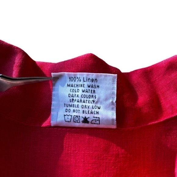 𝅺click by Colour Me Cotton 100% Linen Blouse EUC - Picture 4 of 10